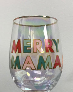 Merry Mama stemless wine glass