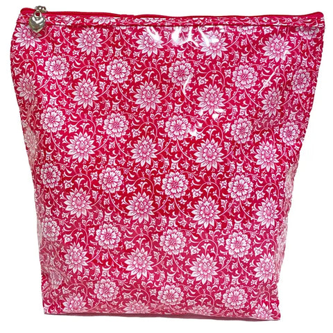 Cosmetic Bag (Large) - Gerbera - Raspberry