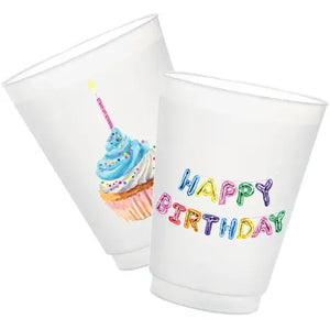 Happy Birthday Frosted Cups | Set of 6