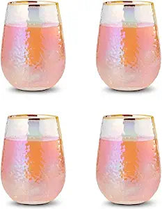 Lustered Stemless Wine Glass