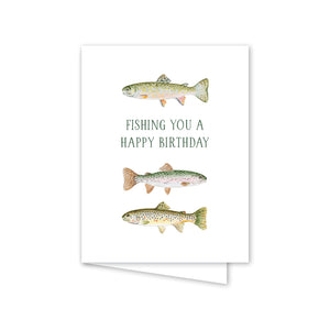 Fly Fishing Trout Dogwood Hill Card