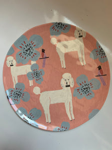 Poodle Dog Melamine Plate