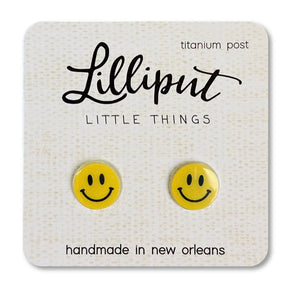 Lilliput Smiley Face Studs