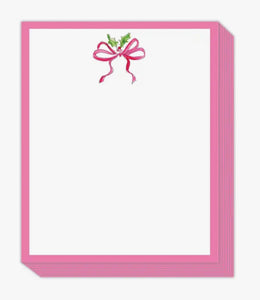 Holly and Pink Bow Notepad