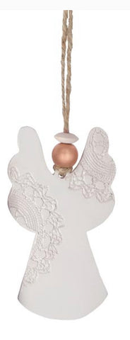 Lace resin angel ornament
