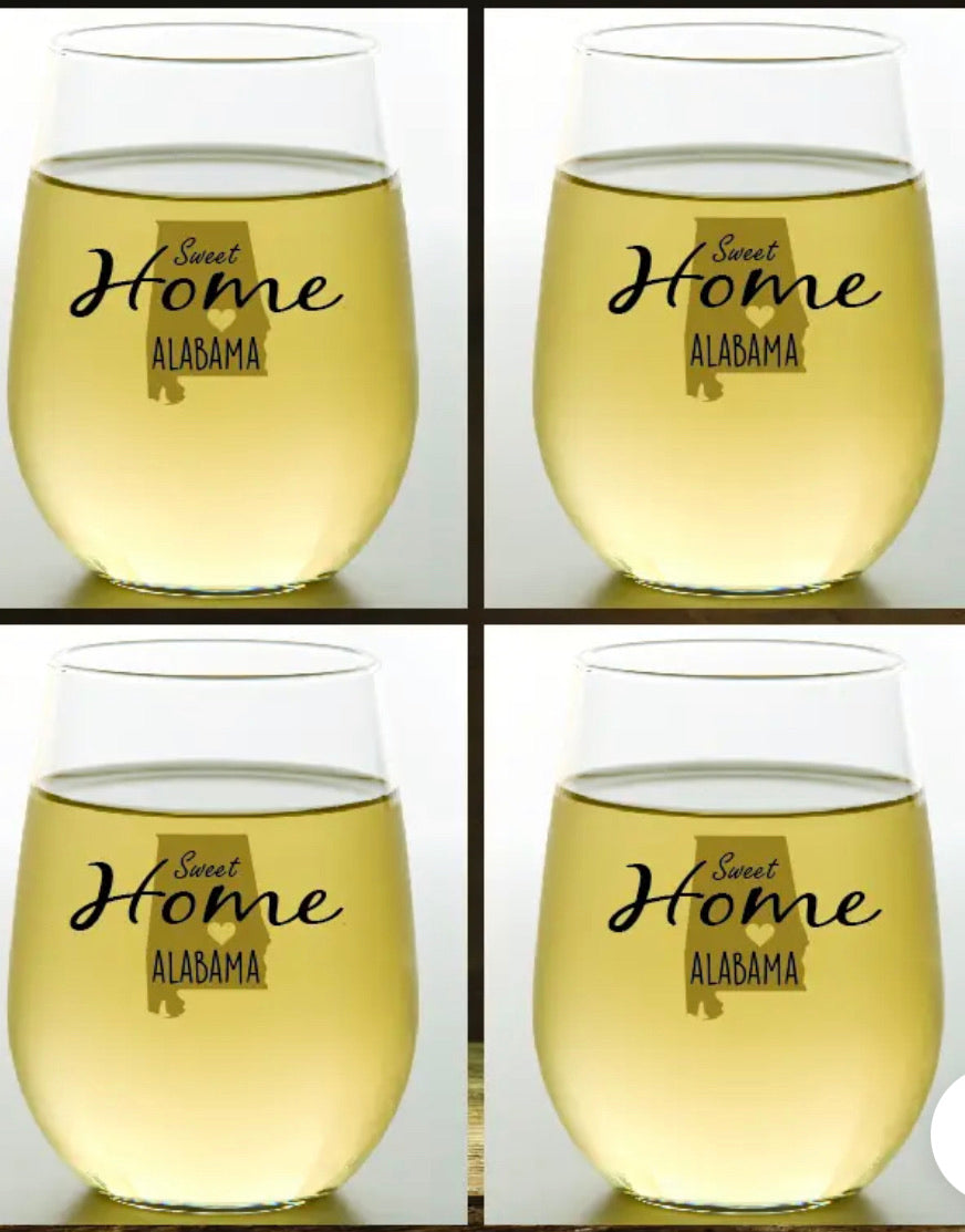 SWEET HOME ALABAMA Shatterproof Wine Glasses – The Cottage Basket