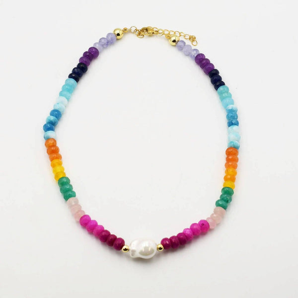 Colorful Gemstone with Pearl