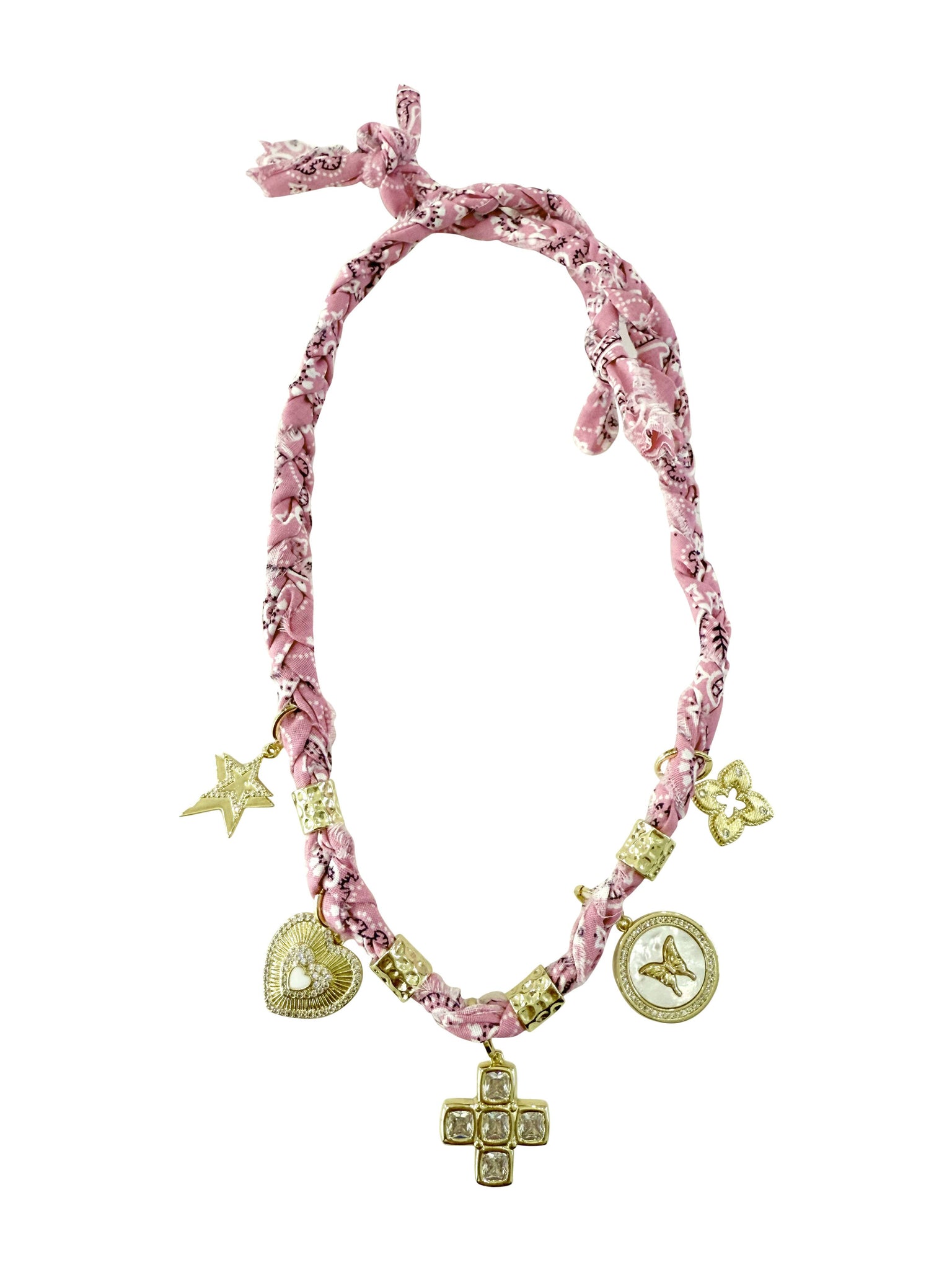 Kasey Multi Charm Bandana Scarf Necklace