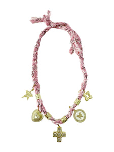 Kasey Multi Charm Bandana Scarf Necklace