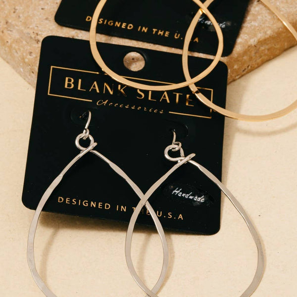 Handmade Thin Teardrop Cutout Earrings