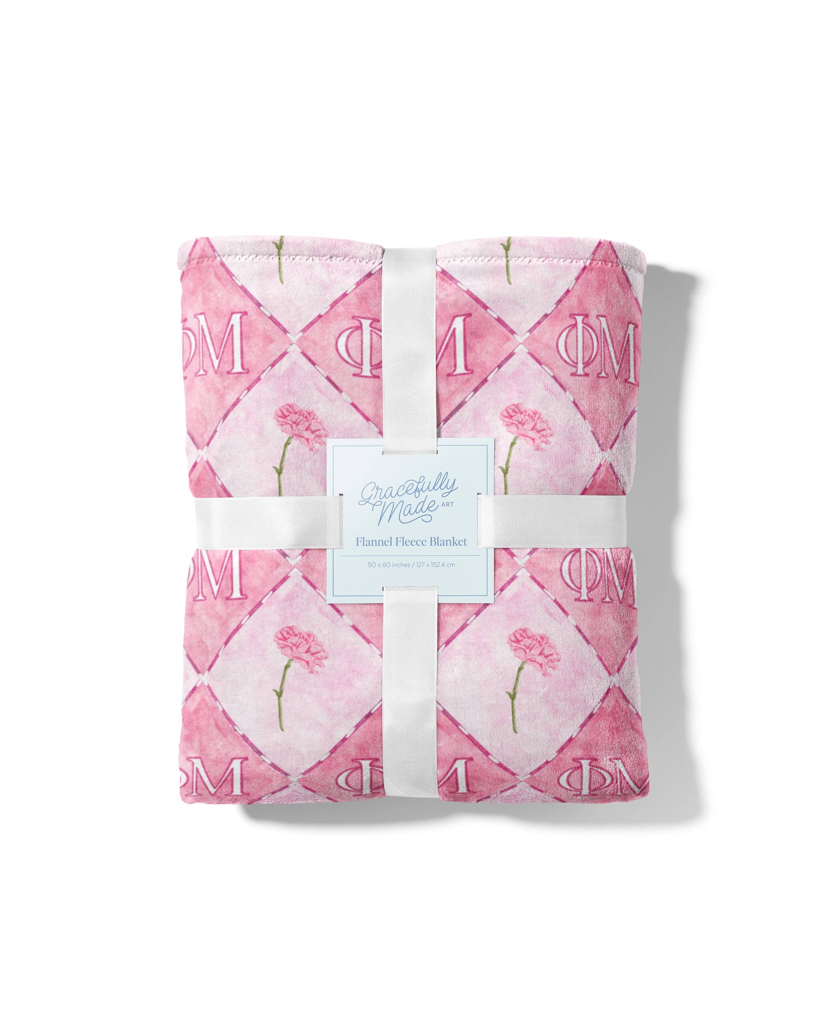 Phi Mu Flannel Fleece Blanket, Sorority