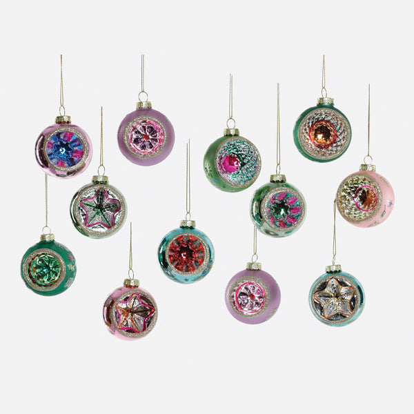 Reflector Glass Ornaments Boxed, Set of 12
