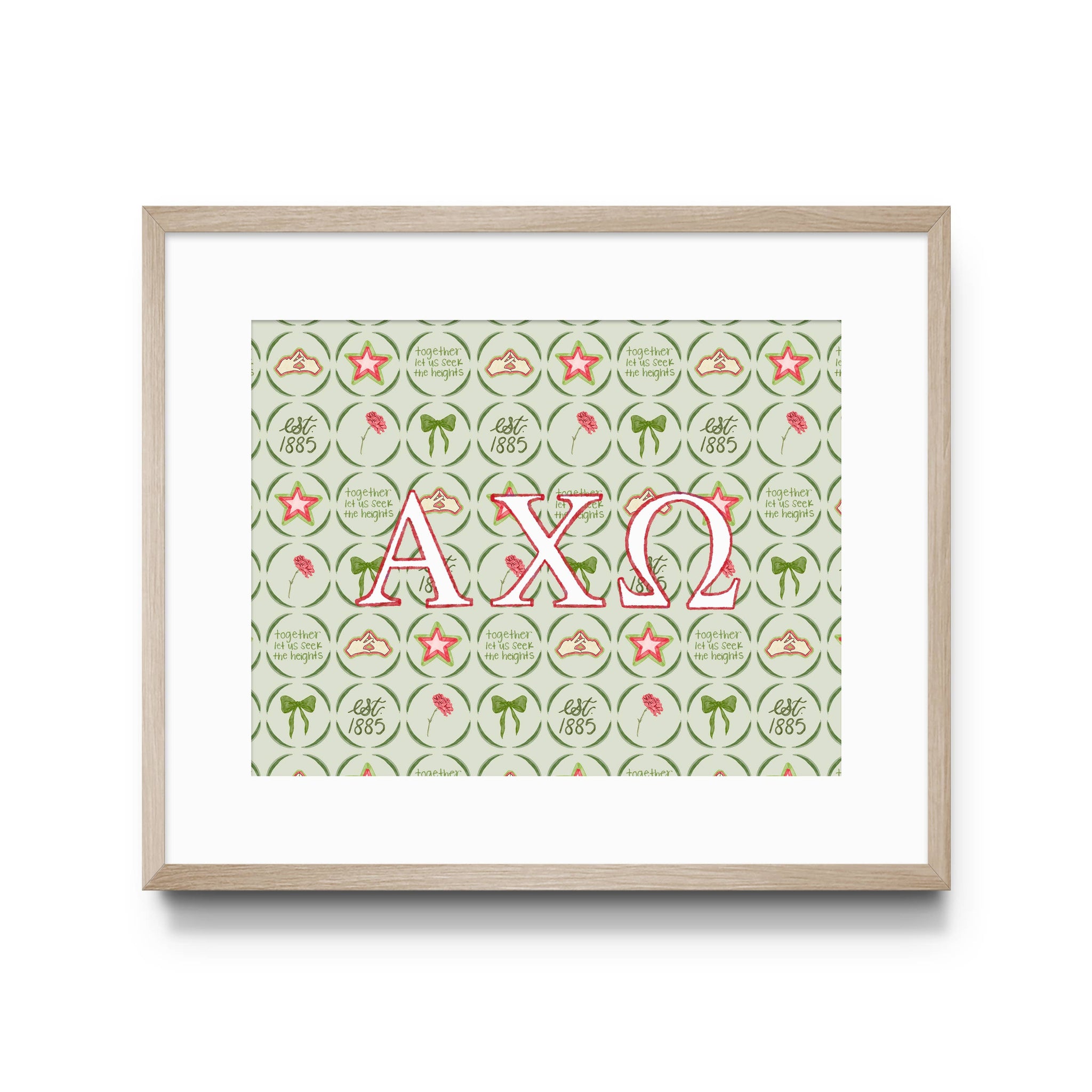 Alpha Chi Omega Art Print, Sorority: 5x7