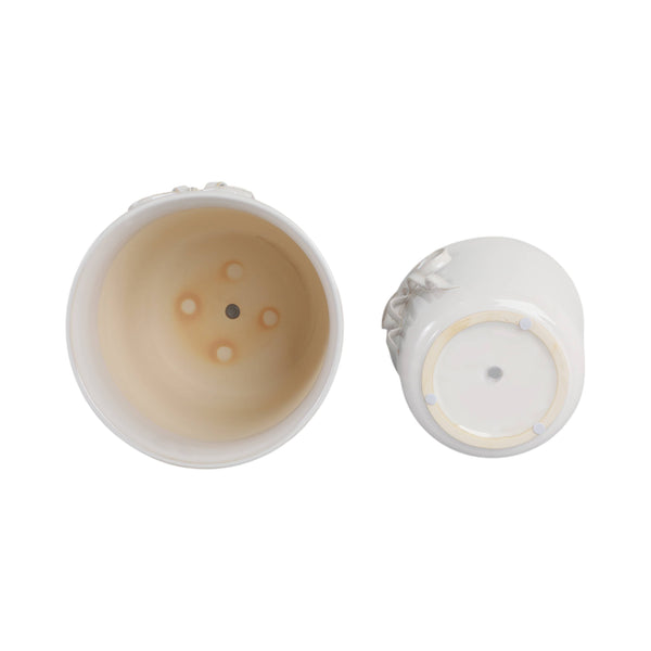 Planter White Ceramic Pretty Bow
