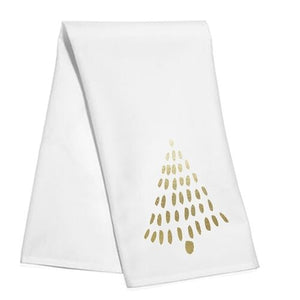 Gold Dot Chirstmas Tree Tea Towel