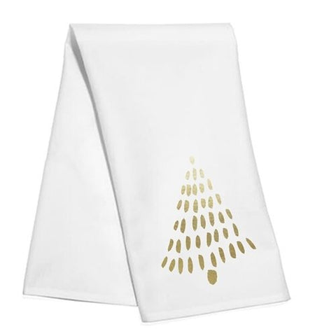Gold Dot Chirstmas Tree Tea Towel