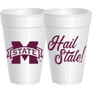 Mississippi State - Hail State - 10 pack: Maroon Styrofoam