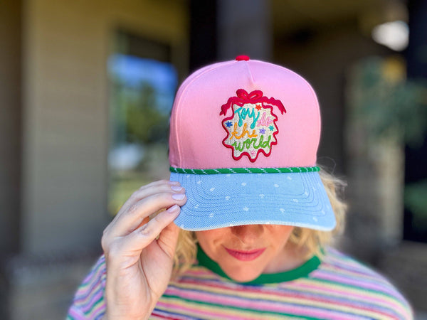 Embroidered Baseball Cap - Holiday - "Joy to the World"
