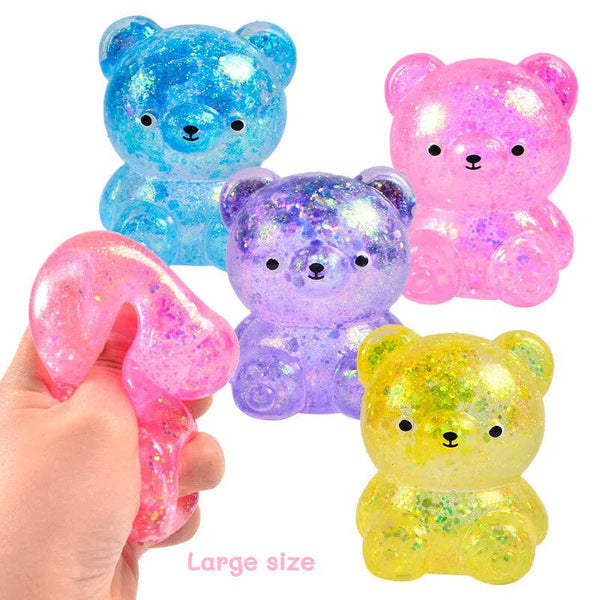 Cartoon Sequin Bear Squishy Toy
