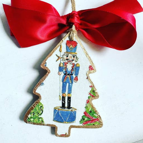 Blue Nutcracker Christmas Tree Ornament