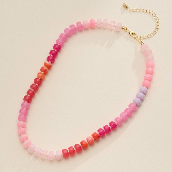Beaded Necklace: Light Blue