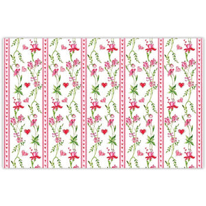 Handpainted Valentine Vine Stripe Placemat