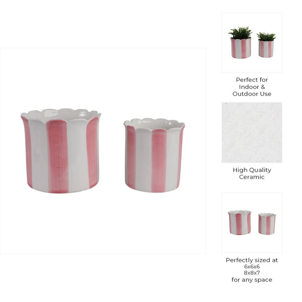 Pink Ceramic Striped Scallop