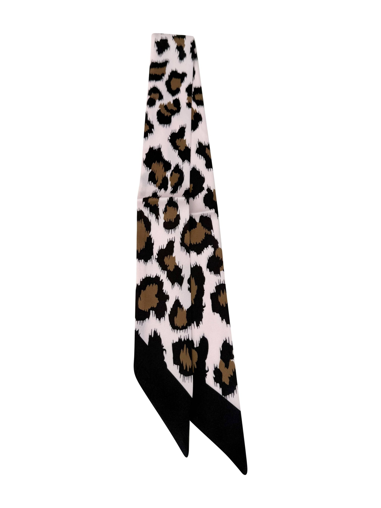 Knotted Beige Leopard Scarf Necklace