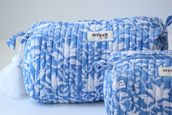 Old blue print travel/make up/organizer/bag-LARGE only