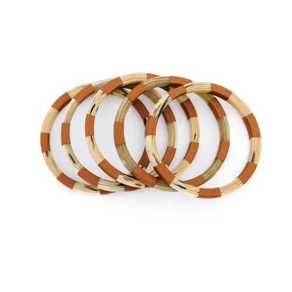 Teracotta and Ivory Tile Bangle Set SUnshine Tienda