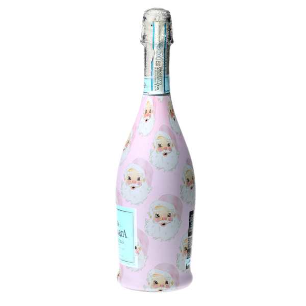 Limited Edition Watercolor Pink Santa Prosecco Bottle Wrap