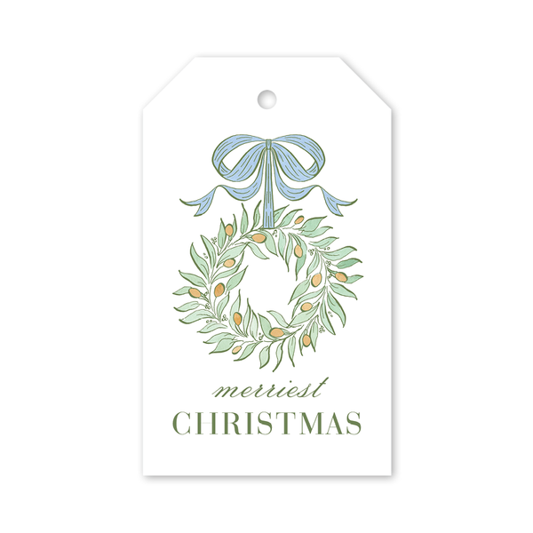 Capri Wreath Gift Tags: Gift Tag Packs - 8 tags per pack