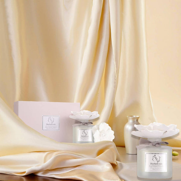 Marigold Ceramic Flower Diffuser Gift Set - Bluebell Rain