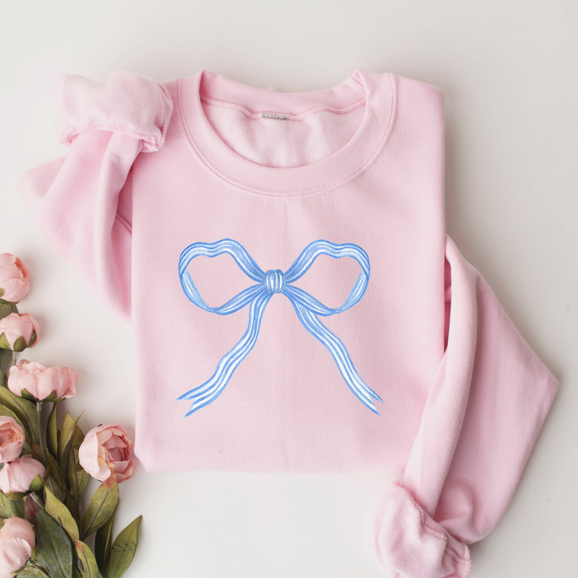 Blue Bow Crewneck