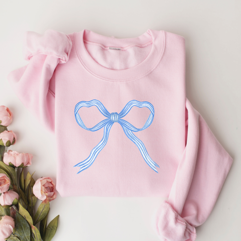 Blue Bow Crewneck