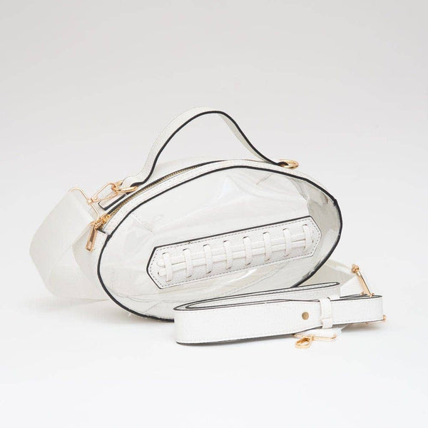 Clear Gameday Football Stitch Detail Crossbody Bag