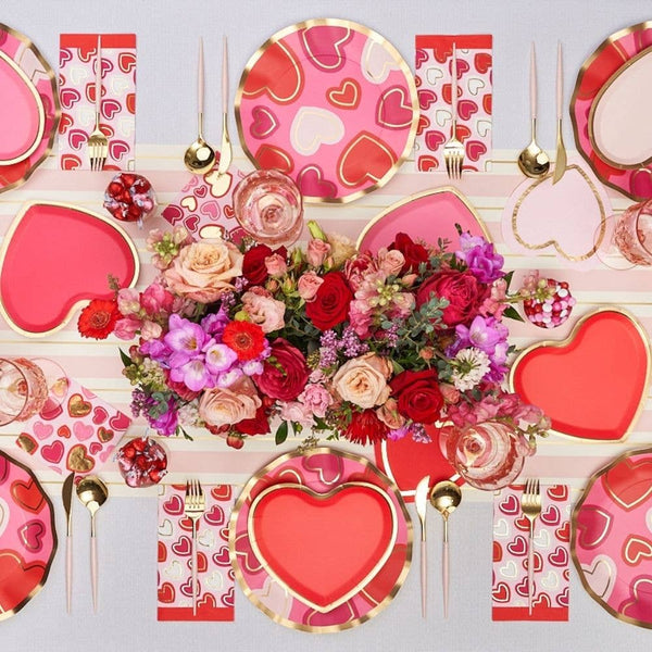 Heart Die cut Lunch Napkin Love Notes Assorted/16 pkg