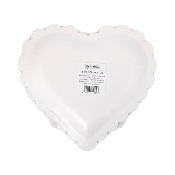 Bow Pattern Scalloped Heart Shapped Plate