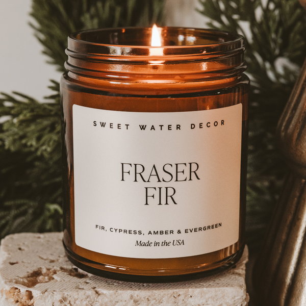Fraser Fir 9 oz Soy Candle - Christmas Decor & Gifts