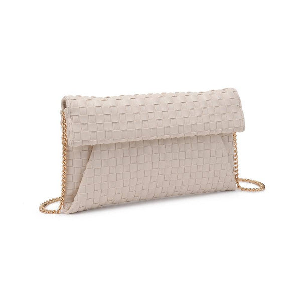 Priscilla Woven Clutch: Silver