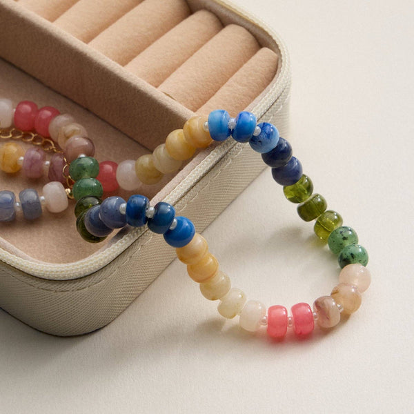 Beaded Necklace: Light Blue