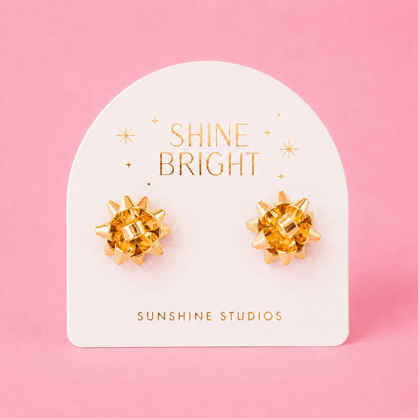 Holiday Bow Earrings Gold