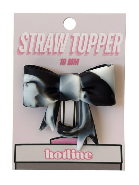 Large Bow Straw Toppers: Mint