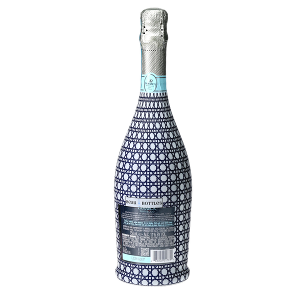 Beau Bottles Navy and White Cane - Prosecco Collection