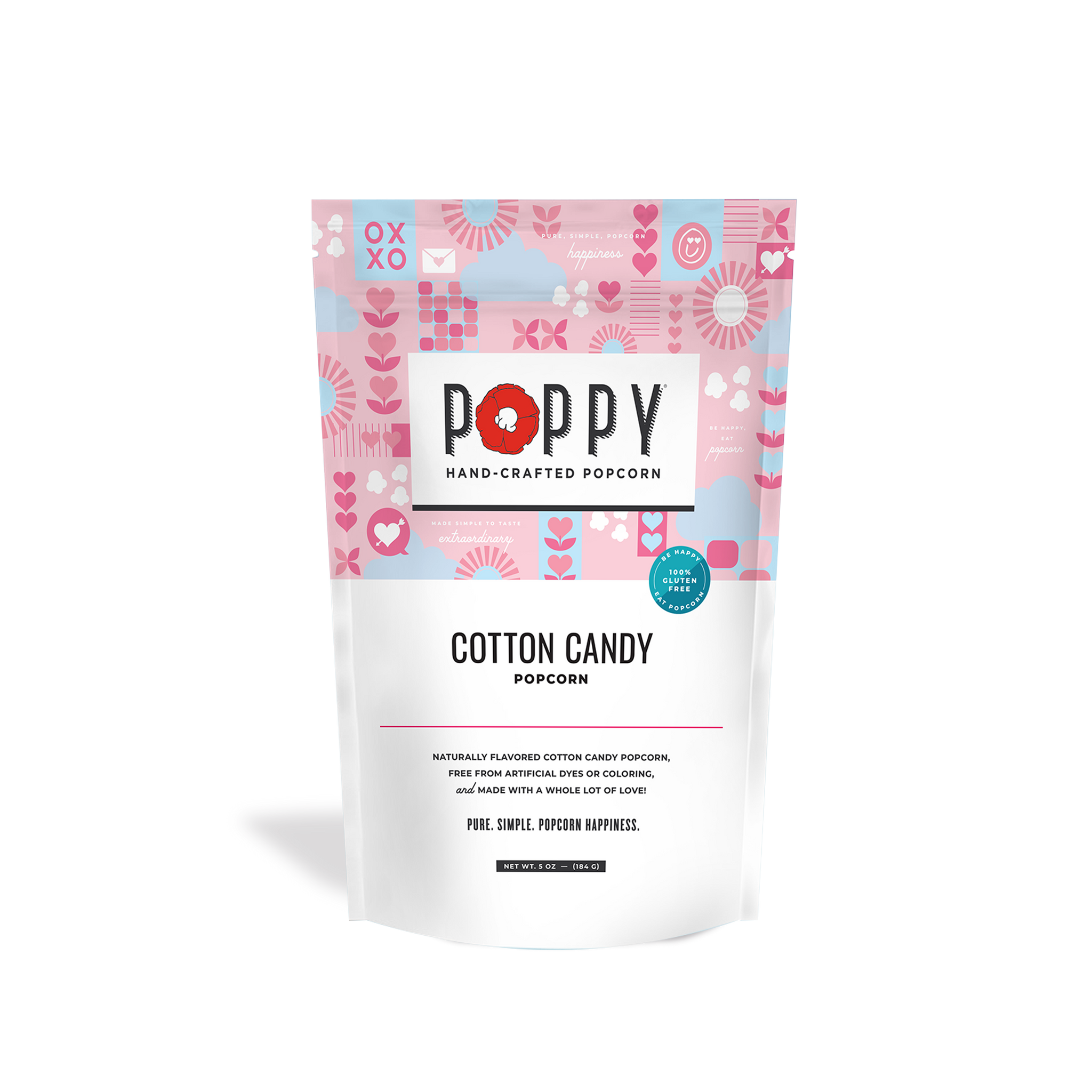 Valentine's Day Cotton Candy Poppy Popcorn