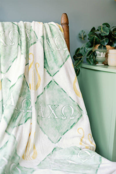 Alpha Chi Omega Flannel Fleece Blanket, Sorority