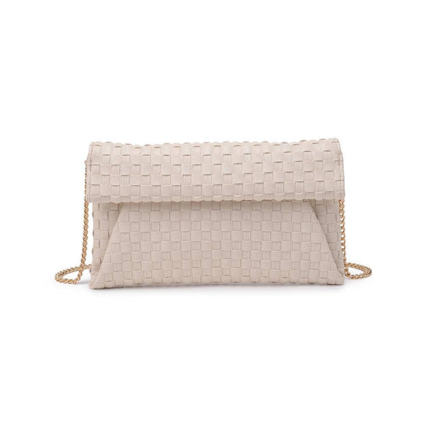 Priscilla Woven Clutch: Silver