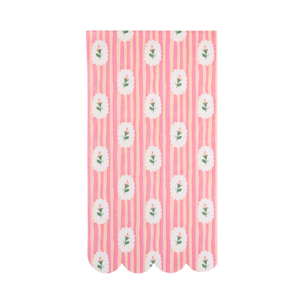 Striped Floral Dinner Napkin