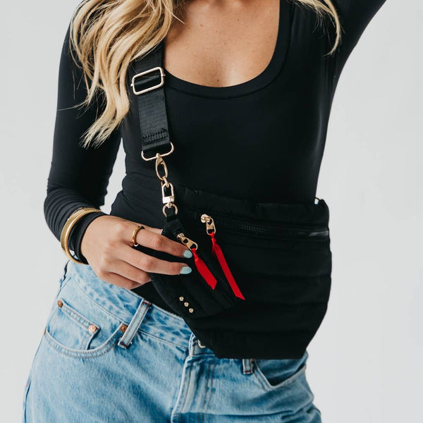 Jolie Puffer Belt Bag Pink Floral