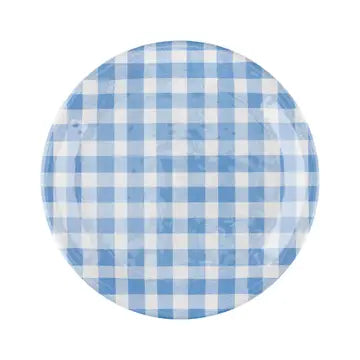 Gingham Blue 9" Melamine Plate